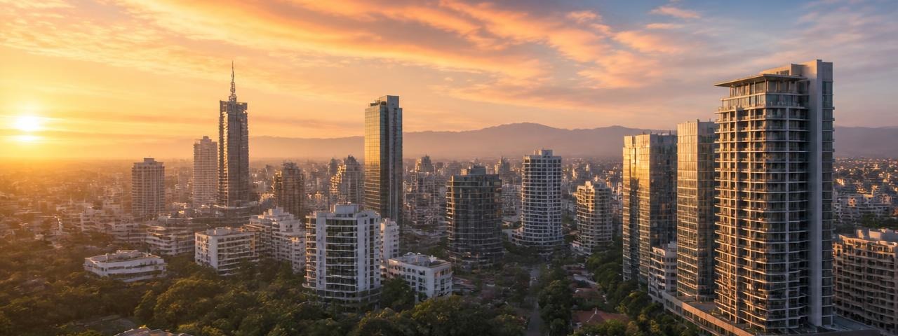 Modern Nairobi skyline at sunset — buying off-plan property in Kenya